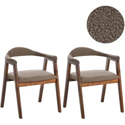 ESSZIMMERSTUHL 2er Set Holz Braun/Taupe Oneco