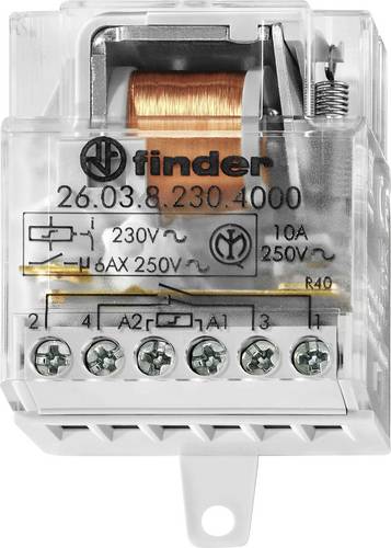 Finder Stromstoß-Schalter Unterputz 26.08.8.230.4000 2 Schließer 230 V/AC 10A 2500 VA 1St.