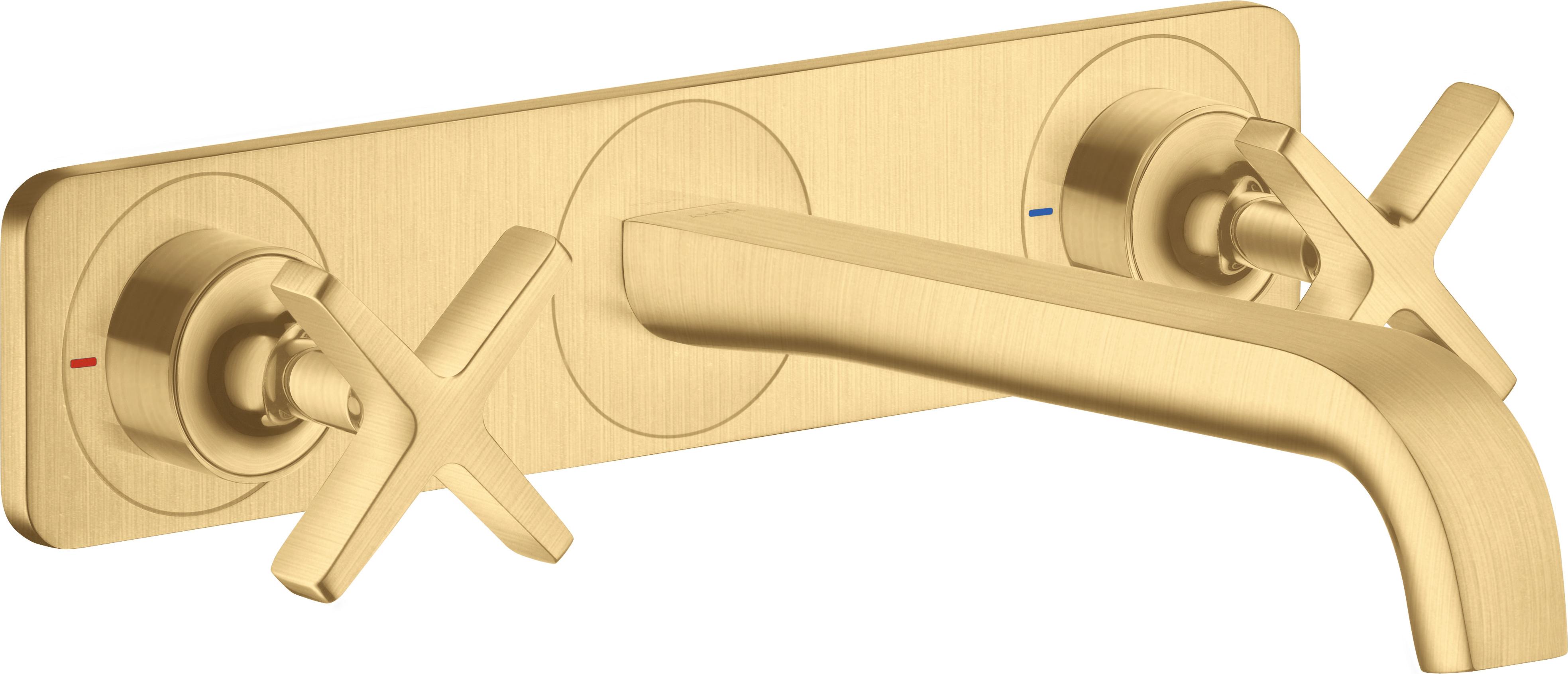 hansgrohe Fertigset Axor Citterio E UP-3-Loch-Waschtischarmatur, A 220mm, Pl, b gol opt