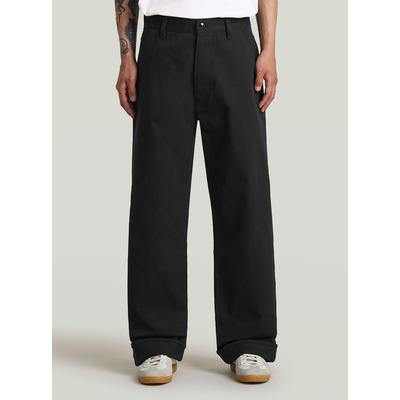 Chinohose G-STAR "MN Type 96 Loose Chino", Herren, Gr. 28, Länge 30, schwarz (dk schwarz), Obermaterial: 100% Baumwolle, Hosen Chinohose