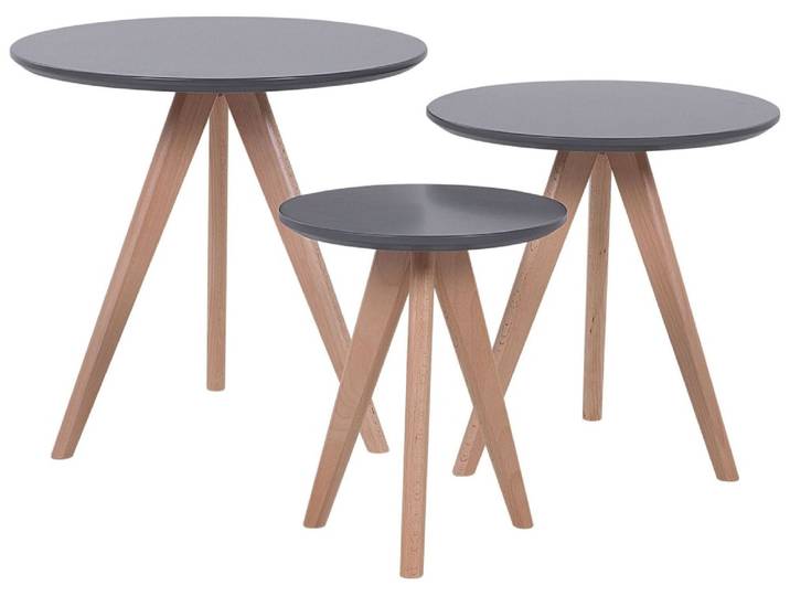 Lot de 3 tables basses gris