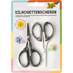 Folia Büroschere 779, 10,5 cm, 2er Set, Silhouettenschere, aus Edelstahl,rostfrei, schwarz