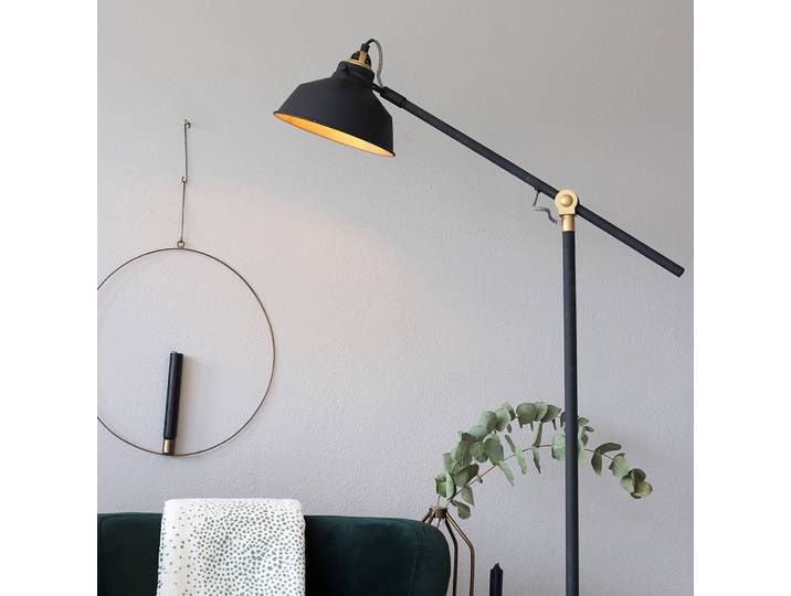 Lampadaire I Ø 28cm Noir Matériau : Métal Surface en métal : Laqué Type de métal : Fer E27