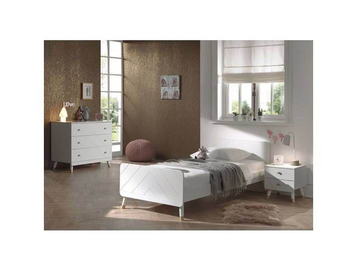 TINY WHITE - Chambre Complète Blanche 90x200cm