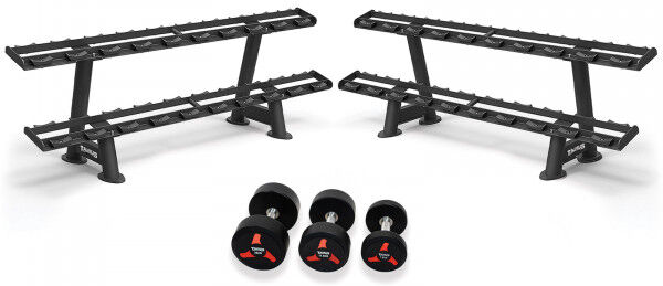 Taurus TPU Dumbbell with 2-Tier Storage Rack: 2.5kg - 50kg