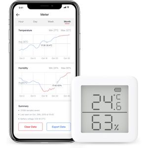 SwitchBot Thermo-Hygrometer Meter, digital, von -20 bis 80°C, innen, WLAN, App-fähig