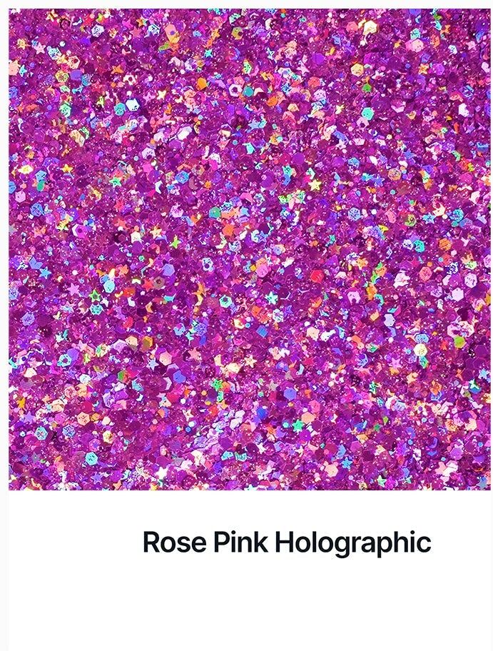 Hemway Mixed Epoxy Resin Glitter 100g / 3.5oz   Rose Pink Holographic Mix   Polyurethane - Rose Pink Holographic Mix - 100g