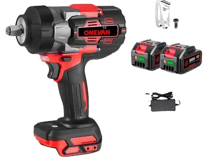 Clé à chocs sans balais\, puissance 2800W\, couple 2800Nm\, jeu de 2 batteries A