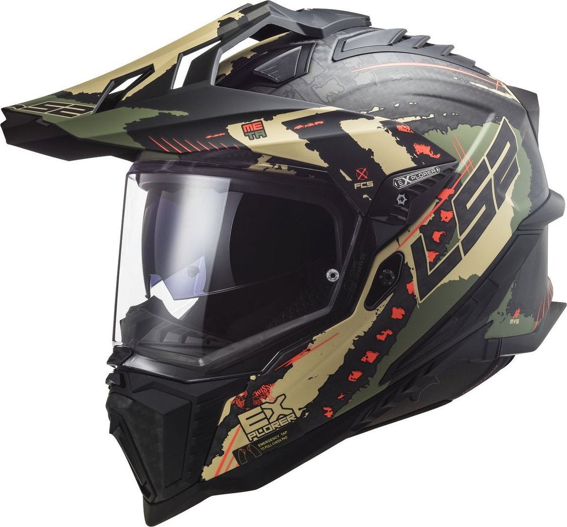 LS2 MX701 Explorer C Extend Carbon Motocross Helm 407017061XS