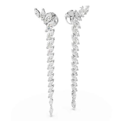 Paar Ohrstecker SWAROVSKI "Schmuck Geschenk MESMERA Ohrringe", silber (metallfarben, kristallweiß, kristallweiß), Ohrringe, Damen, Metall, mit Swarovski Kristall