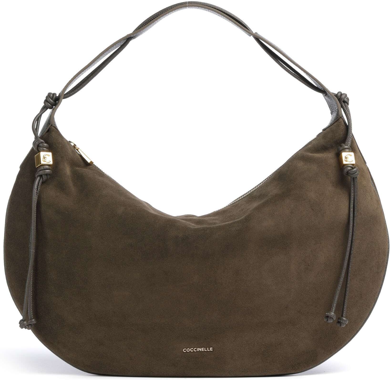 Coccinelle Thess Suede Beuteltasche aus Leder, oliv
