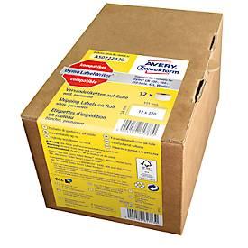 Avery Zweckform Versand Rollenetiketten, Papier, 54 x 101 mm, selbstklebend, weiss, 2640 Etiketten, 12 Rollen