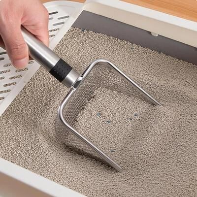 Quick Pick Pro PurrClean Stainless Steel Cat Litter Scoop With Ergonomic Handle PurrClean Stainless Steel Cat Litter Scoop With Ergonomic Handle