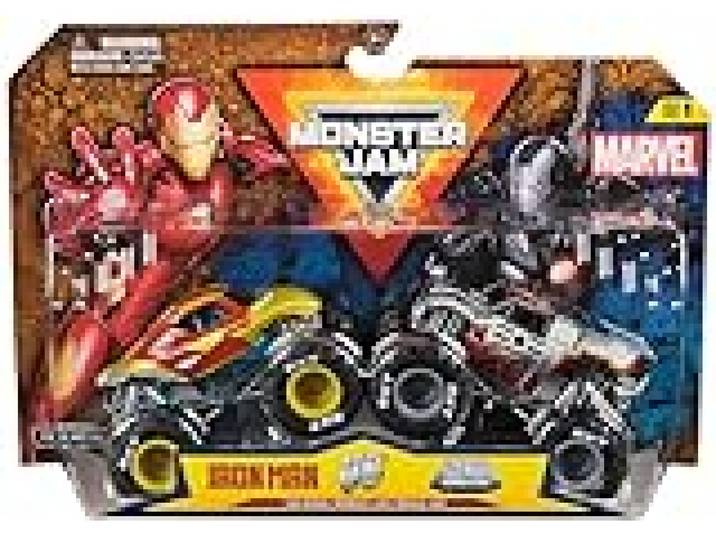 Monster Jam - 2 Véhicules Die-Cast 1:64 Marvel - Modèle Aléatoire