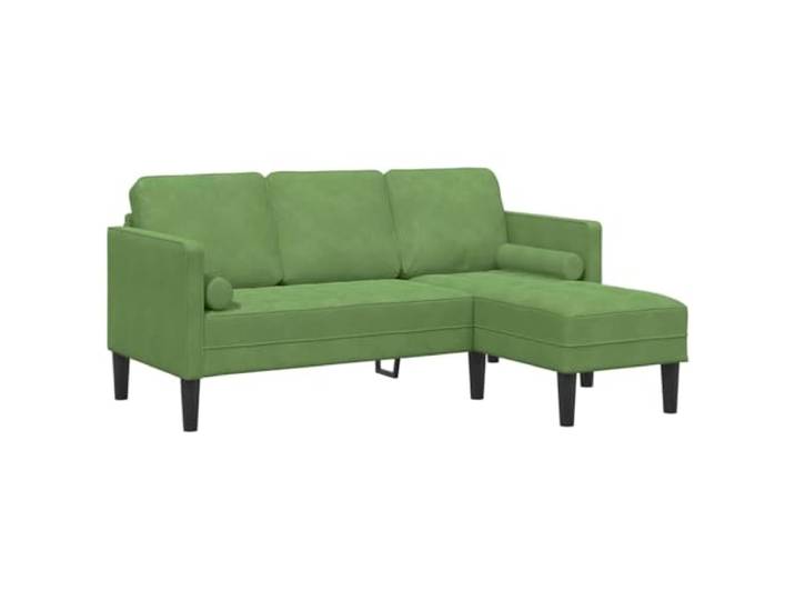 RJPLMFV Modulares Sofa, hellgrün, Velours, Polyester Flexible Konfiguration, Konstruktion aus Holz, funktionale flache Armlehne, einfache Montage für 2 Personen