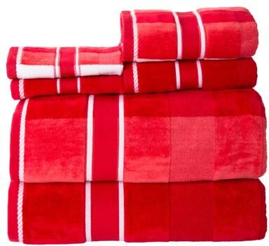 Windsor Home Lavish Home 6 Piece Towel Set - 525GSM Cotton Bathroom Accessories (Red)