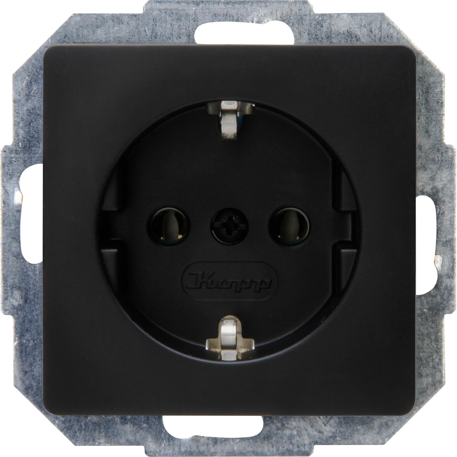 Kopp PARIS geaarde wandcontactdoos matzwart - 16A - 250V - IP20