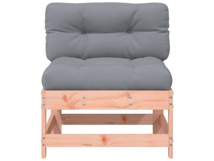 KTHLBRH Mittelsofa aus Massivholz von Douglas mit grauem Kissen Modularer Lattenrost aus Sperrholz, Oxford-Gewebe, 110 kg, für Garten und Terrasse