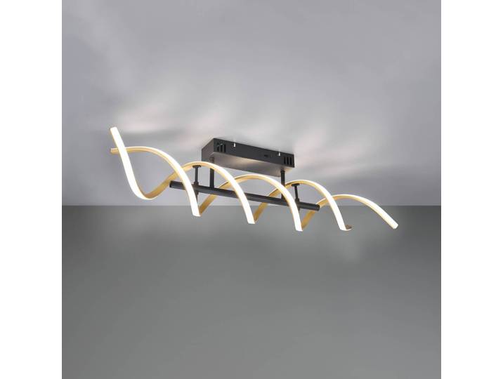 Trio Lighting LED Deckenleuchte Sequence, dimmbar, messing / gold, für Wohn- / Esszimmer, Aluminium, Modern