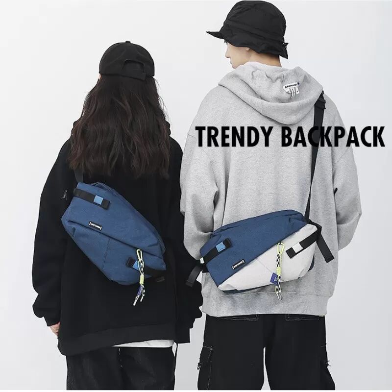 INF Blaue Nylon Herren Umhängetasche - Wasserabweisende lässige Schulter Sling Bag