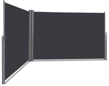 Costway 237 x 63 Inch Patio Retractable Double Folding Side Awning Screen Divider