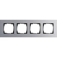 Abdeckrahmen vierfach Aluminium eloxiert, Abdeckung aluminium, Retail