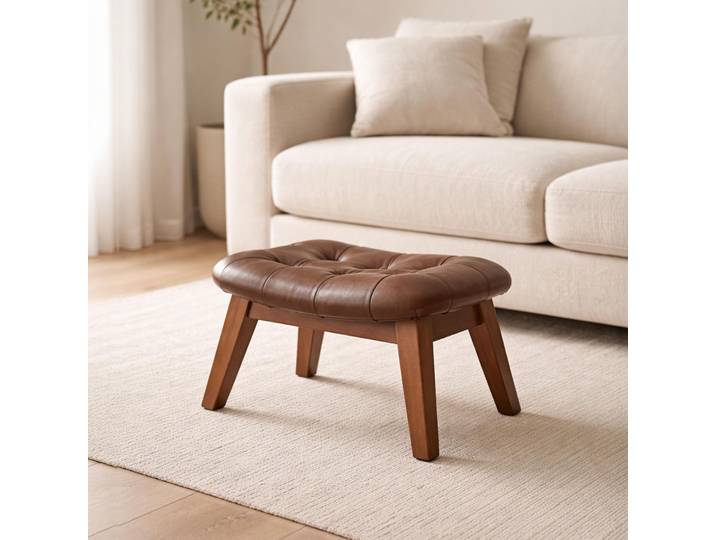 Tabouret d'appoint en cuir - Plaza