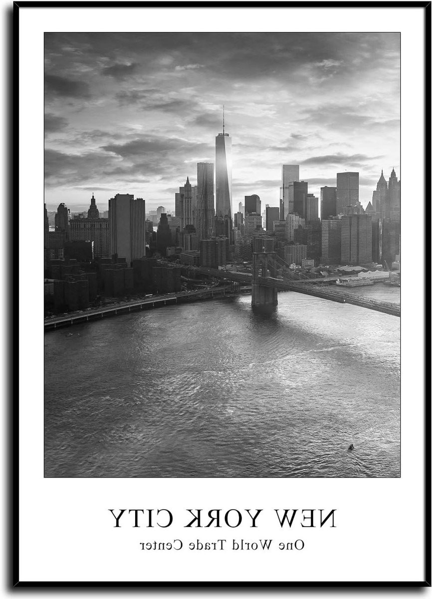 Fotolijst New York Skyline Wanddecoratie met One World Trade Center - 50 x 70 cm
