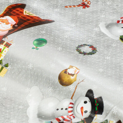 Abwaschbare Tischwäsche/Wachstuch "Weihnachts-Design", grau-color