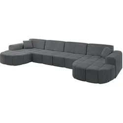 WOHNLANDSCHAFT LIVO-U2 - 400x173x79,5 cm Duneklgrau