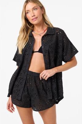 O'Neill s Jenna Cover-Up Top in Black, Size Small