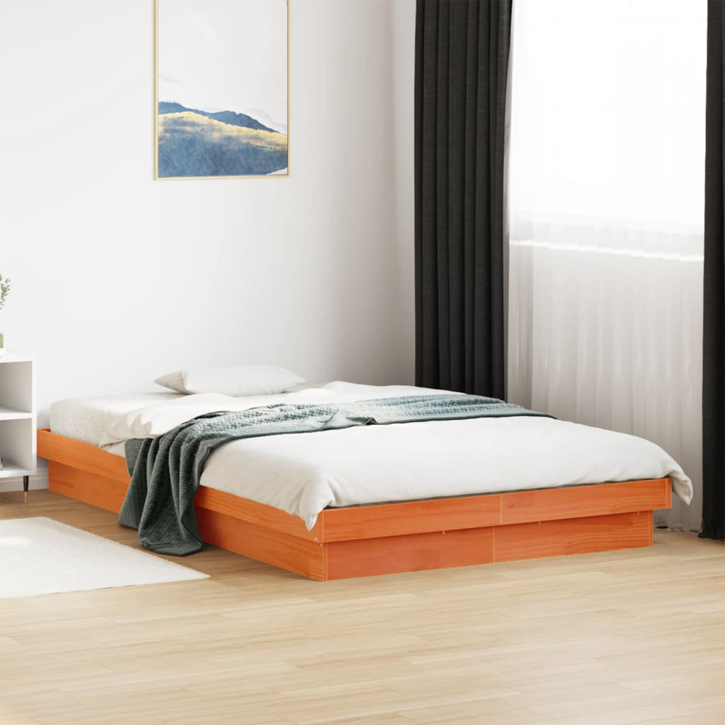 Metro Korbin Solid Wood Bed Wax brown Double (4'6)