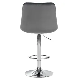 CLP 2er Set Barhocker Toni Samt chrom   Farbe: dunkelgrau, Material Gestell: Metall in Chromoptik