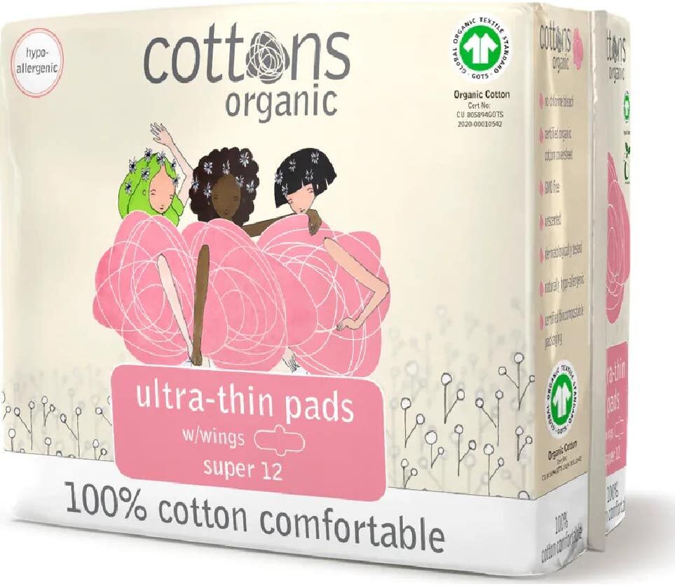 COTTONS compresa ultrafina con alas absorción super 12uds
