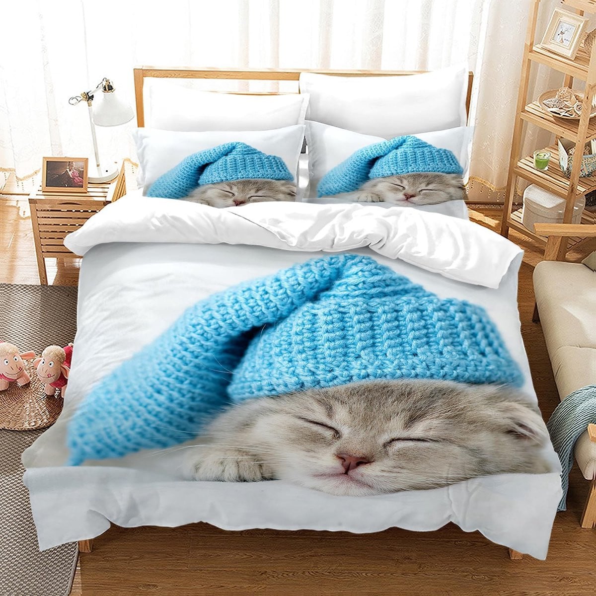 Omgoods Katten Dekbedovertrekset met Kussenslopen 3D Design