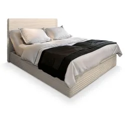 BOXBETT MILARA 140x200 cm mit Matratze und Topper - Creme
