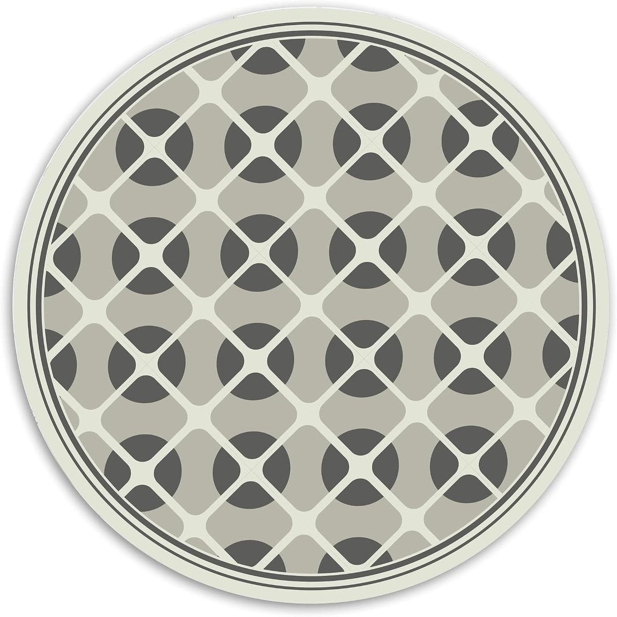 Rond Vinyl Vloerkleed met Modern Abstract Patroon - Groen - ⌀ 50 cm