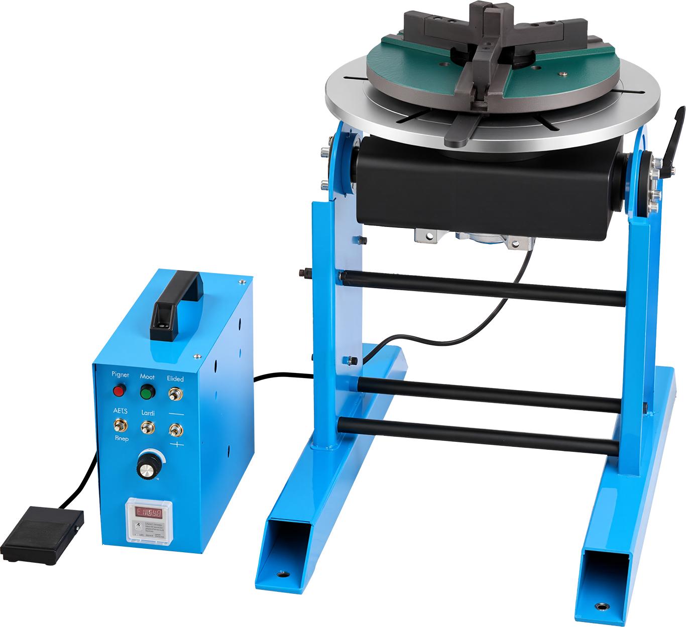 SucceBuy Schweißdrehtisch 300 kg, Schweißpositionierer 200 W, Neigungswinkel -45° bis 90°, einstellbare Drehzahl 0,2-2,5 U/min, elektrisch betrieben & mit Fußpedal, geeignet für Schneiden, Schleifen & Montagearbeiten