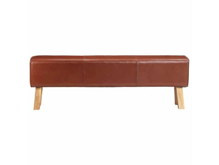 Banc d'entrée - mango - saut de cheval - 160 cm - Marron Cuir véritable et bois acacia M229