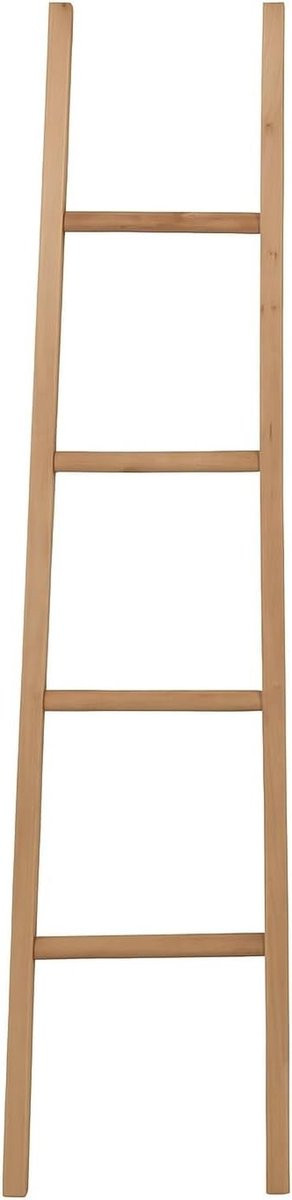 Decoratieve houten badkamer handdoekladder in bruin - 150 x 35 cm