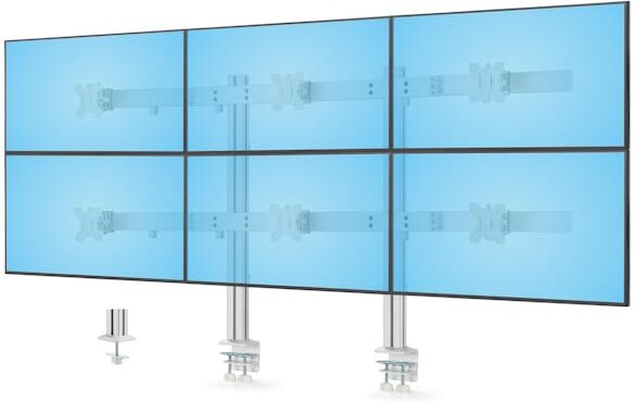 StarTech.com Six-Monitor Desk Mount w/ Crossbar, Up To 32"