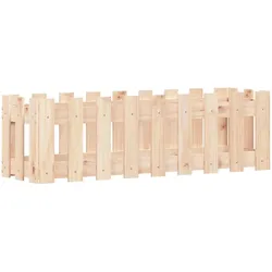 Helloshop26 - Hochbeet für Pflanzen Blumen Terrasse Garten Gartengestaltung mit Zaun 100 x 30 x 30 cm Kiefernholz massiv braun 02_0039786