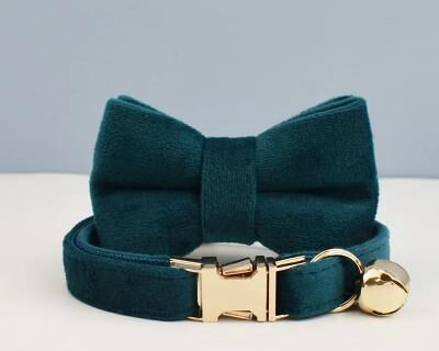 Uplift Essentials Stylish Adjustable Personalized Cat Collar bow Tie Collar30 s