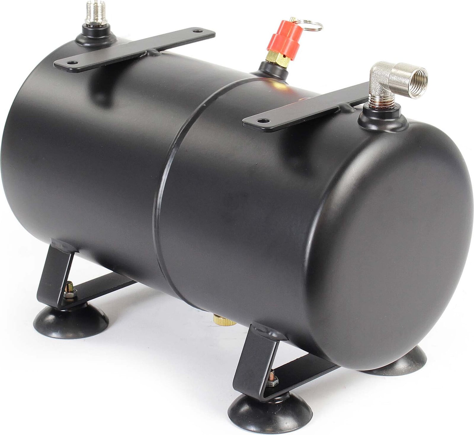 Wiltec Drukreservoir voor airbrush compressor AS186, 3 liter, met 3x 9,52 mm en 1x 12,91 mm mannelijke aansluitingen (IG), tot 4 bar