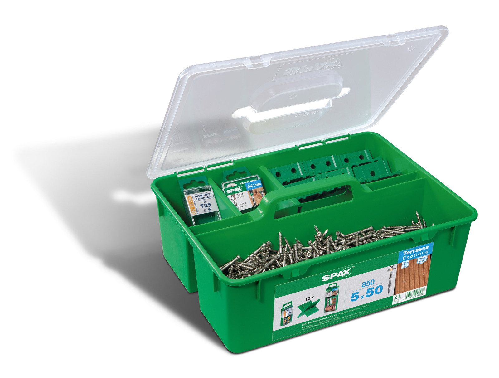 SPAX GREEN BOX TERRASSE A2 ZYLINDERKOPF T-STAR PLUS T25 FIXIERGEWINDE CUT 5000009010009