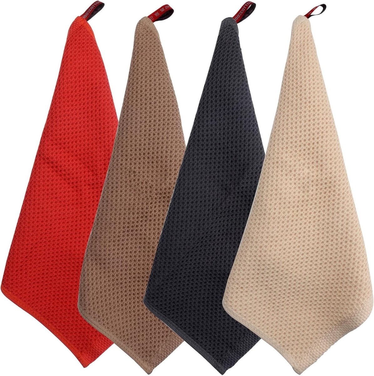Set van 4 absorberende en sneldrogende microfiber handdoeken voor keuken en badkamer
