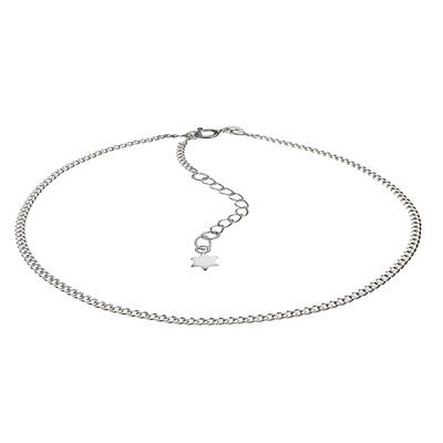 Fußkette ZEEME "925 Silber Stern Motiv", weiß, Fußketten, Damen, 26+3cm, Silber 925 (Sterlingsilber), glänzend