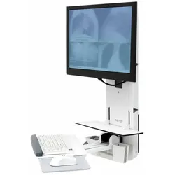 ERGOTRON StyleView Sitz-Steh- Vertical Lift fuer Behandlungszimmer weiss fuer Monitor Tastatur Maus + Scanner LCD 61cm 24Zoll