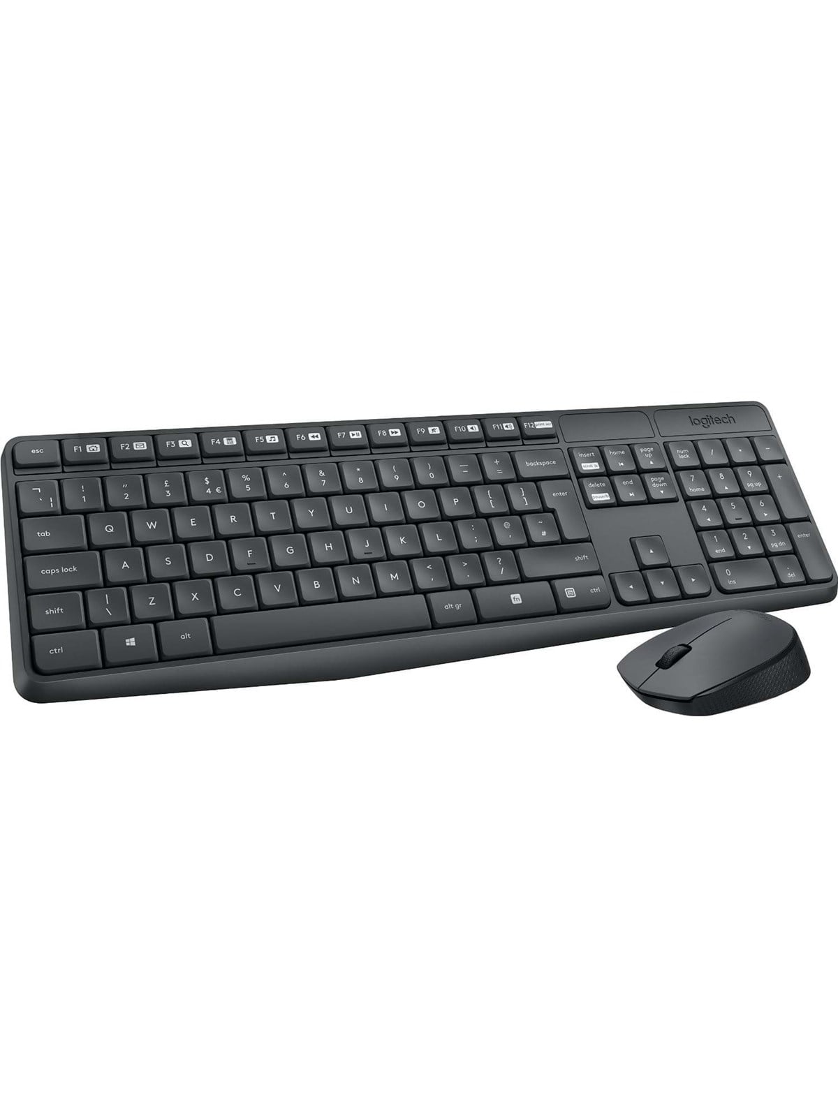 Logitech MK235 Wireless Combo - FR - Tastatur & Maus Set - Französisch - Grau