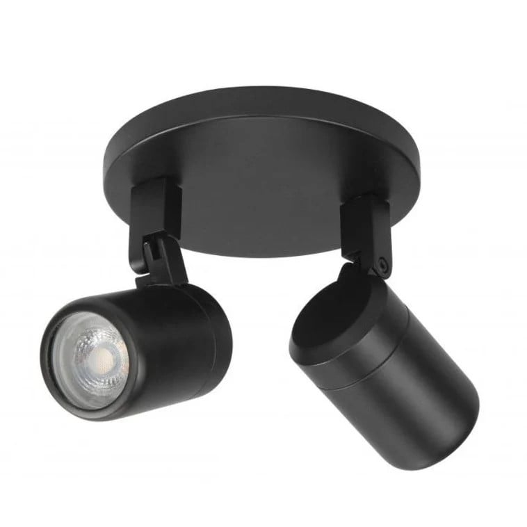 Highlight Spot Rain 2-lichts ronde plafondspot zwart IP44
